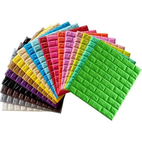 3D Brick Wall Stickers Self-Adhesive Waterproof Foam Wallpaper Children Kids Living Room DIY Wall Stickers Home Decor 19 Colors
