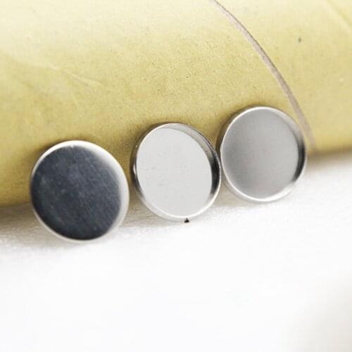 50pcs Stainless Steel Round Settings Cabochon Base Bezel Trays Blank Fit 6/8/10/12/14/16/18/20/25mm Cabochons Cameo DIY Making