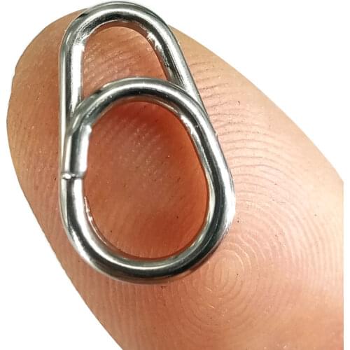 As 50pcs/bag Steel Split lures Rings Lure Fishing Swivel Bent Head Oval Split Tackle Lure Connecting Ring Fishing Accessories
