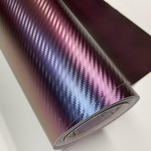 50cm*600cm Purple blue Chameleon Carbon Fiber Vinyl Film Wrap Car Interior Styling Color Change Car Sticker Sheet