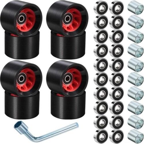 8Pcs Roller Skate Wheels Quad Skates Replacement Outdoor Quad Roller Skate Wheel with Skate Roller ABEC-9 608RS Bearing
