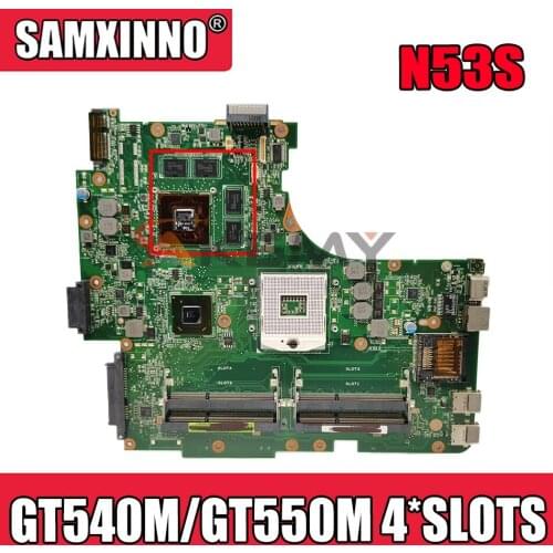 90R-N1QMB1300Y N53SV Mainboard REV.2.2 For ASUS N53S N53SV N53SN N53SM DDR3 Notebook motherboard GT540M/GT550M GPU 4*SLOTS
