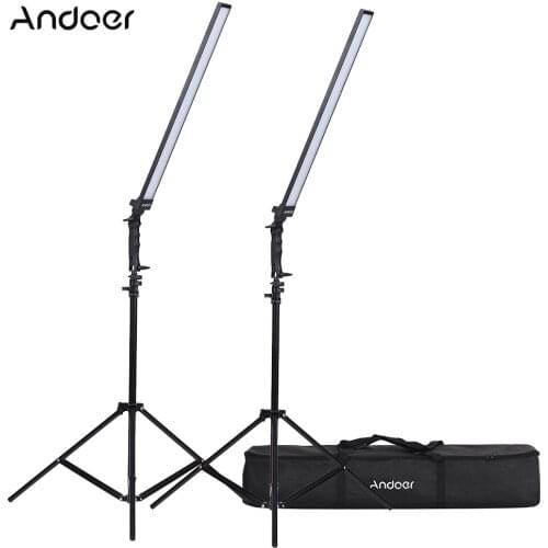 Andoer Photography Studio LED Lighting Kit Dimmable LED Video Light Handheld Fill Light with Light Stand 36W 5500K Photography