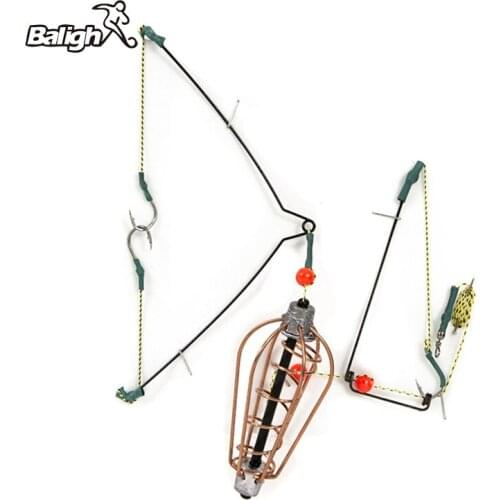 Balight 15g 20g 25g 30g Fishing Bait Cage Lure Copper Trap Basket Feeder Holder With Hooks Fishing Tackle Accessories