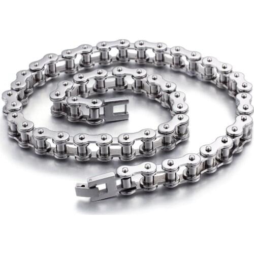 11mm High Quality Titanium Stainless Steel Silver Color Bicycle Motorcycle Link Chain Mens Biker Necklace Or Bracelet Jewelry