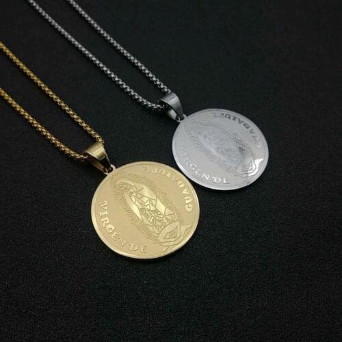 Fashion Virgin Mary Pendant & Chains For Men Women Gold Color Stainless Steel Madonna Necklaces Religious Jewelry Dropshipping