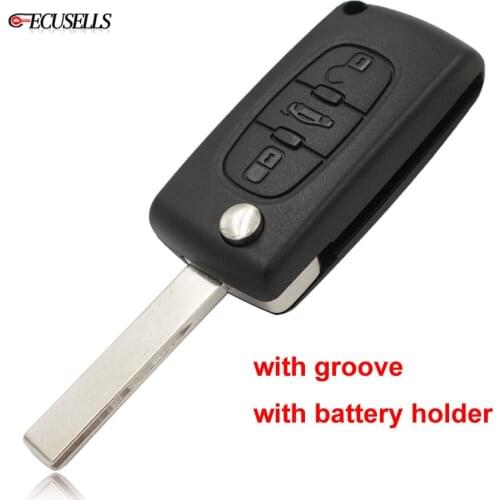 3 Button Folding Flip Remote Smart Car Key Shell Case For Citroen C4 Picasso C5 C6 Key Fob CE0536 Model with HU83 Uncut Blade