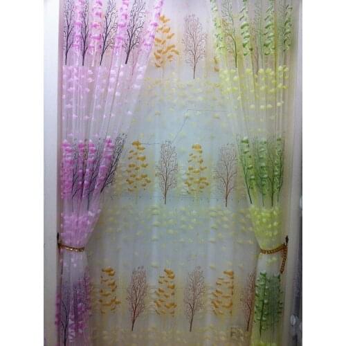 CS 63 4 Color 1 Pcs Chic Floral Pattern Tulle Voile Window Curtain fabric Panel Sheer Drape Scarfs Valances Free Shipping