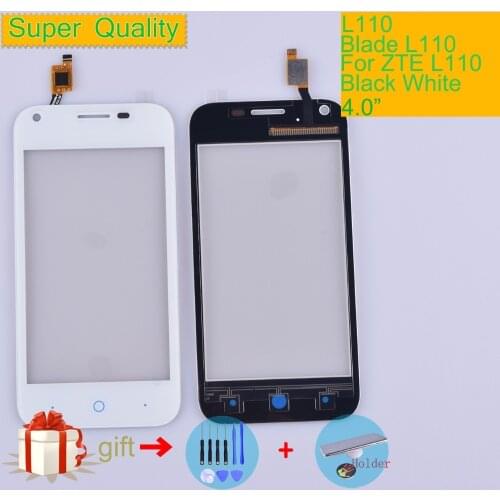 For ZTE Blade L110 Touch Screen Digitizer Front Glass Sensor Touch Panel Touchscreen Lens Replacement Black White L110