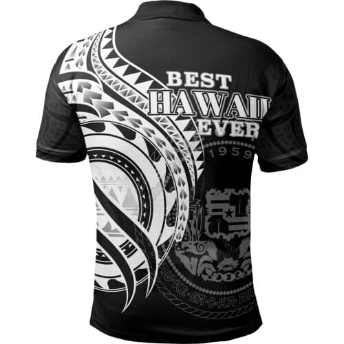 Hawaii Polo Shirt Polynesian Patterns Best Hawaii Ever 3D Printed Polo Shirt Men Women Short Sleeve Summer T-shirt
