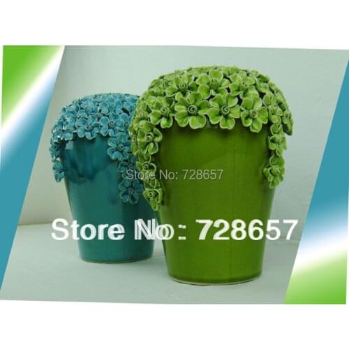 Quality and Fashionable Ceramic and Porcelain Jar with Handmade Pinched Flower for Household Decoration, Articles Storage etc