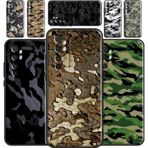 Camo Camouflage Case For Xiaomi Mi 11 Lite Ultra 9 10 9T 10T Pro A3 POCO F3 F1 F2 M3 X3 Pro Bumper Cover