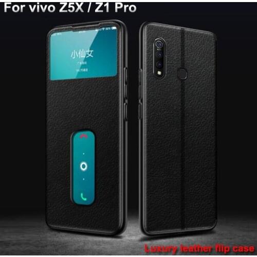 Open window leather case For vivo Z5X cover Z5 X V1911T flip cases For vivo Z1 pro Z1pro back cover case Z 1 pro V1911A