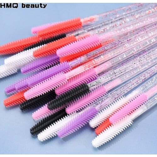 Crystal Makeup brush Diamond Handle Silicone Gel Eyebrow brush Eyelash Brush Comb Mascara Wand Eye Lashes Extension Tool