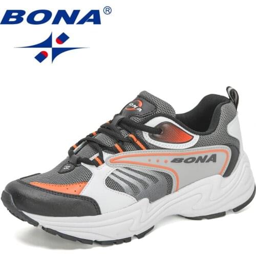 BONA 2021 New Designers Popular Sneakers Men Rubber Running Shoes Man Breathable Fabric Sport Shoes Mansculino Walking Footwear