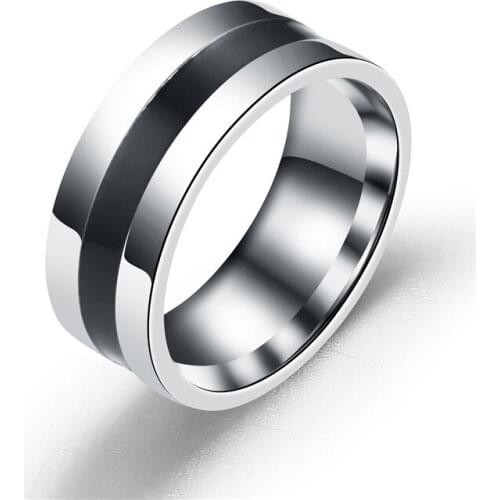 BAECYT Trendy Jewelry Ring Simple Design Hoop Titanium Stainless Steel Anniversary Rings For Women Men Anillos Mujer