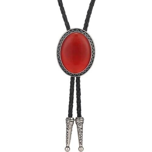 KDG Western Cowboy Alloy Mens Bolo Necktie Mens Leather Rope Long Necklace Shirt Bolo Necktie Mens Accessories