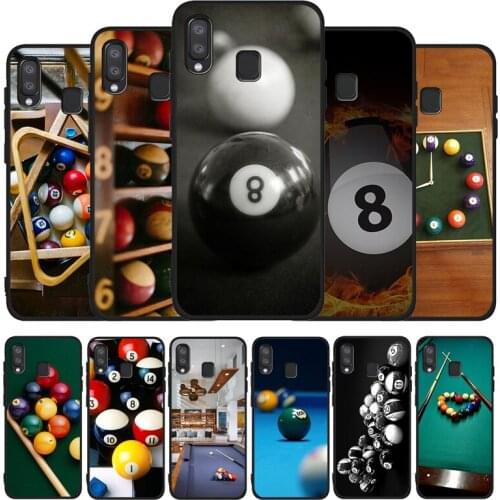Billiards Balls Pool Soft Case For Samsung A10 A30 A40 A50 A70 M10 M20 M30S M40 A01 A21 A31 A51 A71 A20E black Case