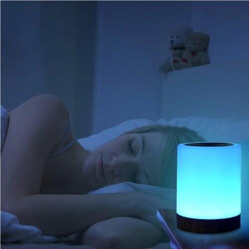 The latest creative RGB dimmable wood grain touch LED night light for bedroom lamps for living room night lights for kids rooms