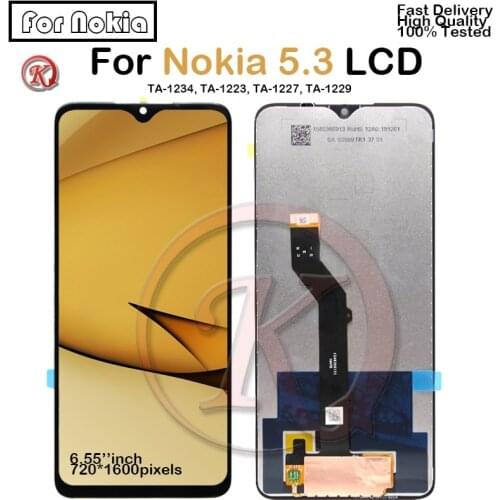 Original 5G For Nokia 5.3 LCD Display Touch Screen Assembly Replacement Parts For NokiaTA-1234, TA-1223, TA-1227, LCD Screen