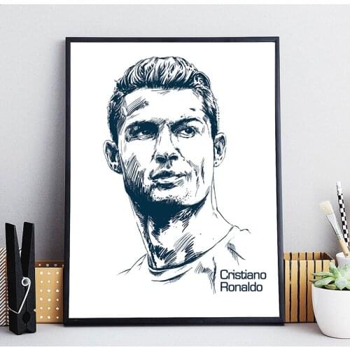 Cristiano Ronaldo Poster CR7 Minimalist Canvas Painting illustration Art Print Modern Decorative Wall Pictures for Living Room