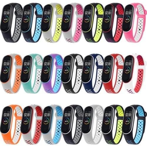 Strap For Xiaomi Mi Band 6 5 4 3 Silicone Wristband Bracelet Replacement For Xiaomi Band 4 5 3MiBand 6 Sweat soft sports Strap