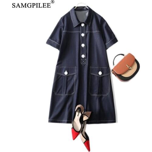 Джинсовые летние платья Samgpilee China At AliExpress