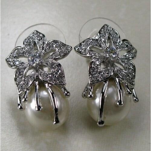 WHITE PEARL 925 STERLING SILVER EARRINGS TE130