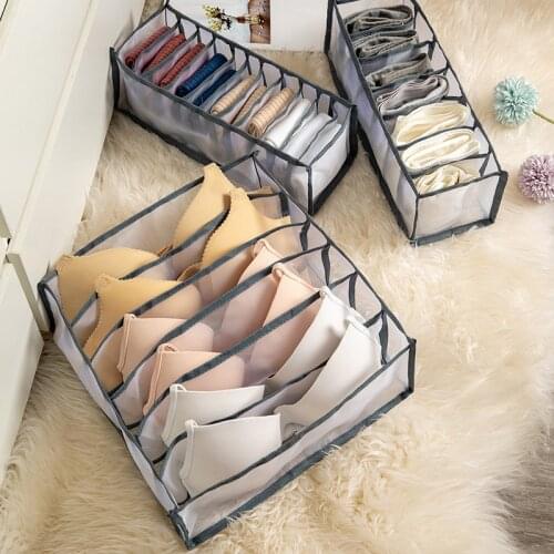 Underwear Bra Socks Panty Storage Boxes Foldable Cabinet Organizers Wardrobe Closet Home Organization Save Space Drawer Divider