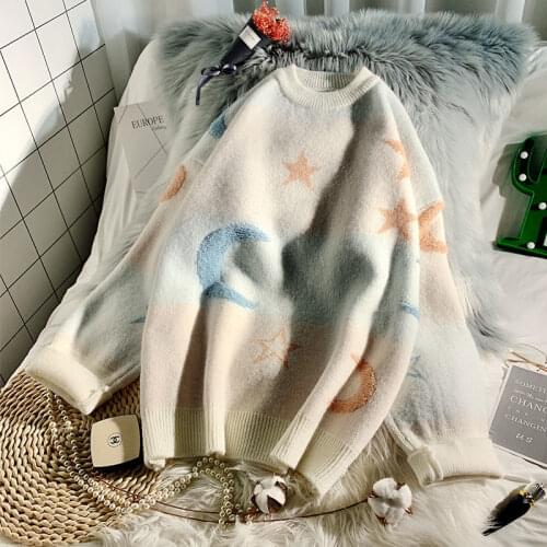 Woman Sweaters Chandails Sweater Womens Autumn Winter Loose Baita Pullover Round Neck Knitted Top