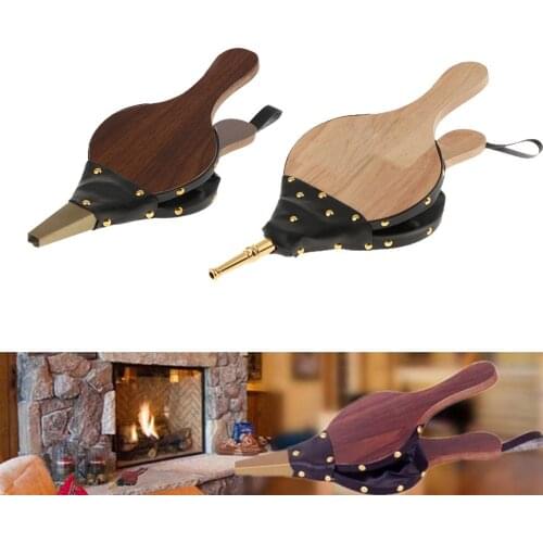 Mini Vintage Wooden Manual Handmade Air Blower Brown Fan Blower For Barbecue Fire Bellows Home DIY Fireplace Accessories