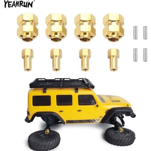 YEAHRUN 4Pcs Brass Counterweight Balance Weight 4mm Wheel Hub Combiner For 1/24 RC Car Axial SCX24 AXI90081 AXI00001 AXI00002