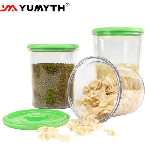 YUMYTH 3 Pcs/set Vacuum Cotainers BPA-free Transparent Food Grade kitchen Storage Containers With Lid and Handheld Pump T297