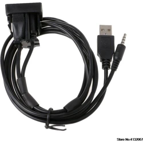 1M Car Dash Flush Mount USB Port Auto Boat 3.5mm AUX USB Extension Cable Adapter