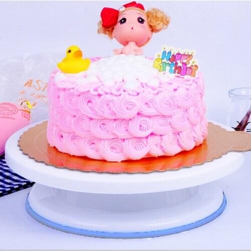 10 Inch Plastic Cream Cake Stand Portable Stable Cake Tray Turntable Rotating Rotating Cake Decorating Baking Tool