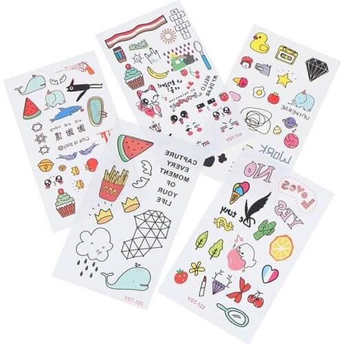 10 Sheets Inspired Body Makeup Sticker Tattoos Random Cute Kids Temporary Tattoo
