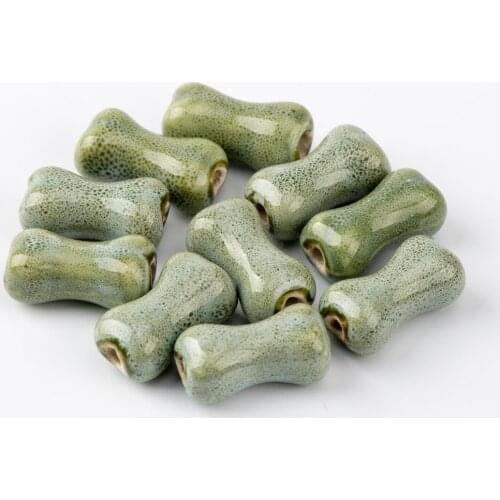 19# 20pcs Bone Shape DIY Ceramic beads Promotion sell by bags Specail Ceramic Beads 10pieces/lot #A319C