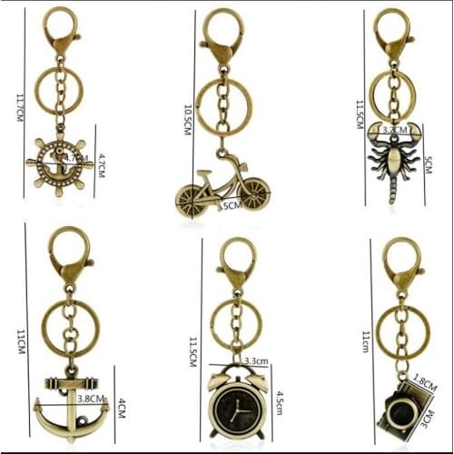 2019 NEW Fashion Creative Ancient Copper KeyChain Charms Bag Ornaments Car Key Chain Exquisite Gift Birthday Gift Party Favors