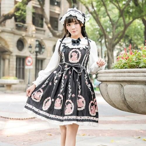 2020 NEW style Cute Womens Lolita Set Dress Shirt + Dress + headwear High Quality Cosplay Dress Dropshipping