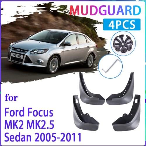 4 PCS Car Mud Flaps for Ford Focus 2 MK2 MK2.5 Saloon Sedan 2005~2011 Mudguard Splash Guards Fender Mudflaps Auto Accessories