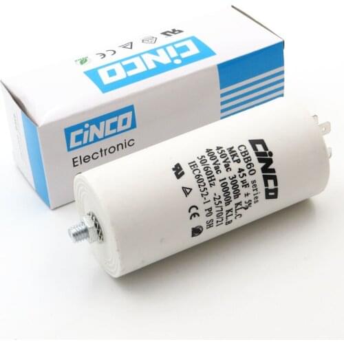 45uF 400V 450V CBB60 Motor Run Capacitors 4pins SH DB Polypropylene Film Ac 450VAC Water Pump electrical engine 45mfd 45mf
