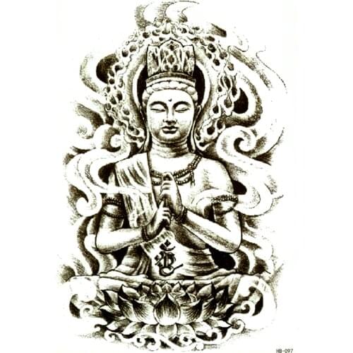 5pcs Buddha Waterproof Temporary Tattoos Sticker Temporary tatoo men Body Arts Tattoo Flash Tattoo sticker