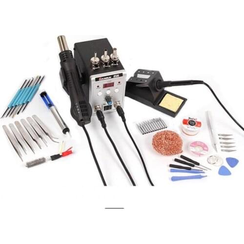 8586 Hot Air Gun Electric Soldering Iron Two In One Digital Display Thermostatic Hot Air Desoldering Table Electric Welding Tabl