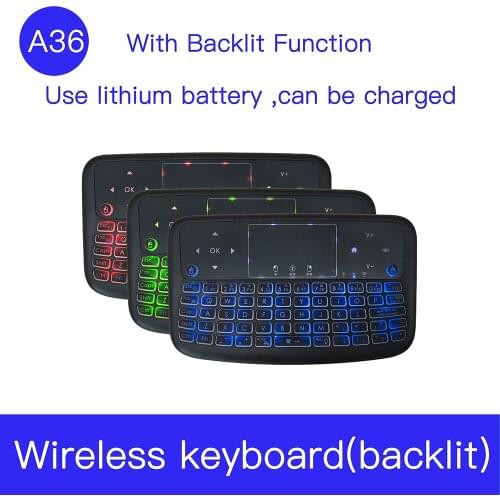 A36 Mini Wireless Keyboard Remote Control RGB 2.4GHz Air Mouse Rechargeable Touchpad For Android TV Box Smart TV PC PS4PK i8MT10