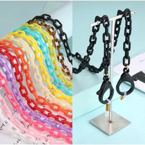 78CM Adult Acrylic Hang Mask Chains Necklace Black Womens Chain on the Neck Glasses Cord Holder Lanyard Sunglasses Rope Strap