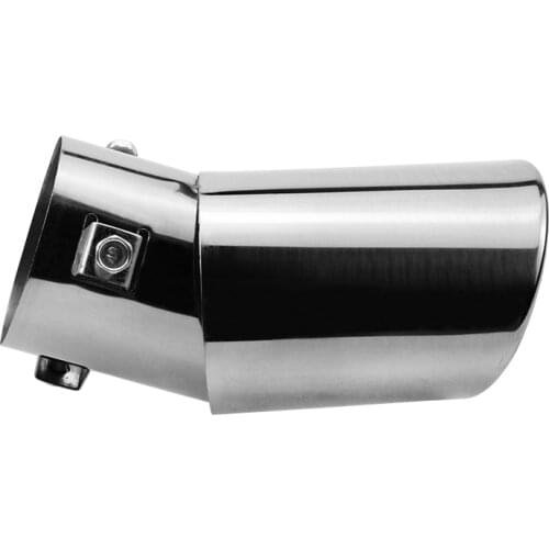 Car Exhaust Muffler Tip Round Stainless Steel Pipe Chrome Exhaust Tip Tail Muffler Tip Pipe Silver Car Accessories Car Exhaust