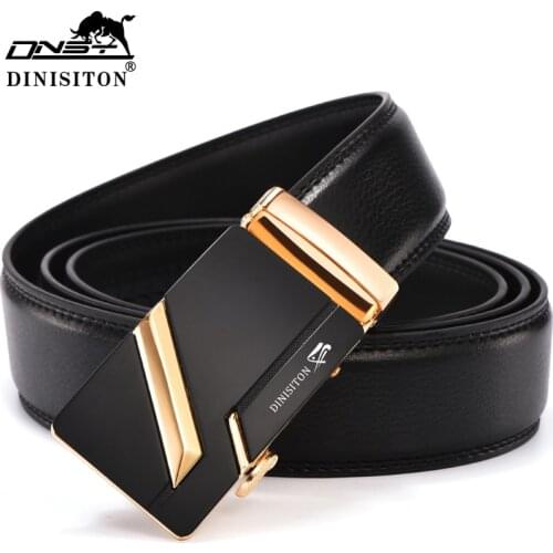 DINISITON New Arrival Designer Genuine Leather Men Belts High Quality Automatic Buckle Belt Man Strap Cinturones Hombre LZD004-5