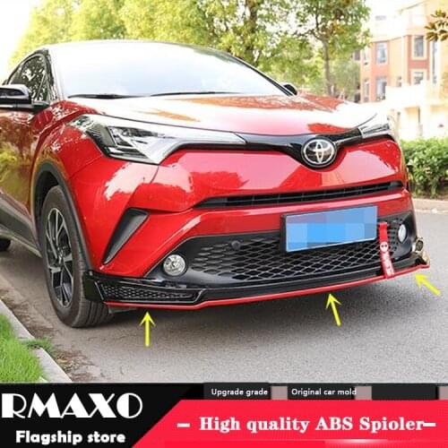 For Toyota CHR Body kit spoiler 2017-2020 For CH-R QC ABS Rear lip rear spoiler front Bumper Diffuser Bumpers Protector