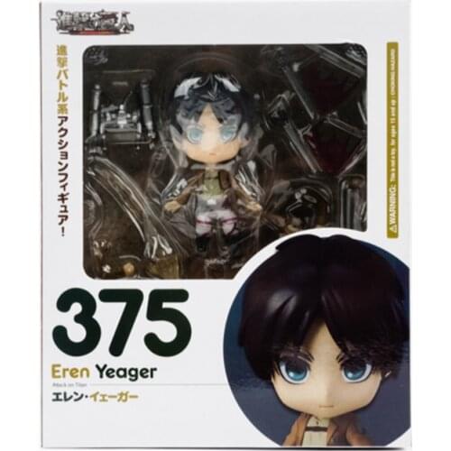 Attack on Titan Eren Jaeger #375 Action Figure Model Toy Levi Figurine Cute Toys Face Change Assembly 10cm