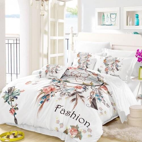 Fanaijia 3D Bohemia Bedding Set king size Dreamcatcher Flowers Print duvet cover set with pillowcase bedline